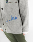Indee - waffa - embroidered cardigan - grey