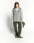 Indee - waffa - embroidered cardigan - grey