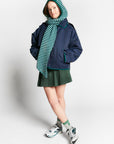 Indee - waoww - stripe scarf with hood - green