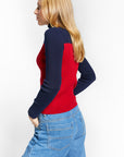Indee - wapiti - fitted high neck pullover - flame red