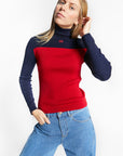 Indee - wapiti - fitted high neck pullover - flame red