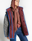 Indee - waoww - stripe scarf with hood - merlot red