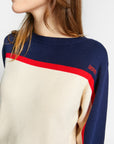 Indee - wasabi - pullover with bands on sleeves - off white