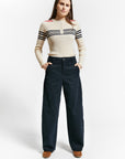 Indee - wesley - brushed cotton trousers - navy