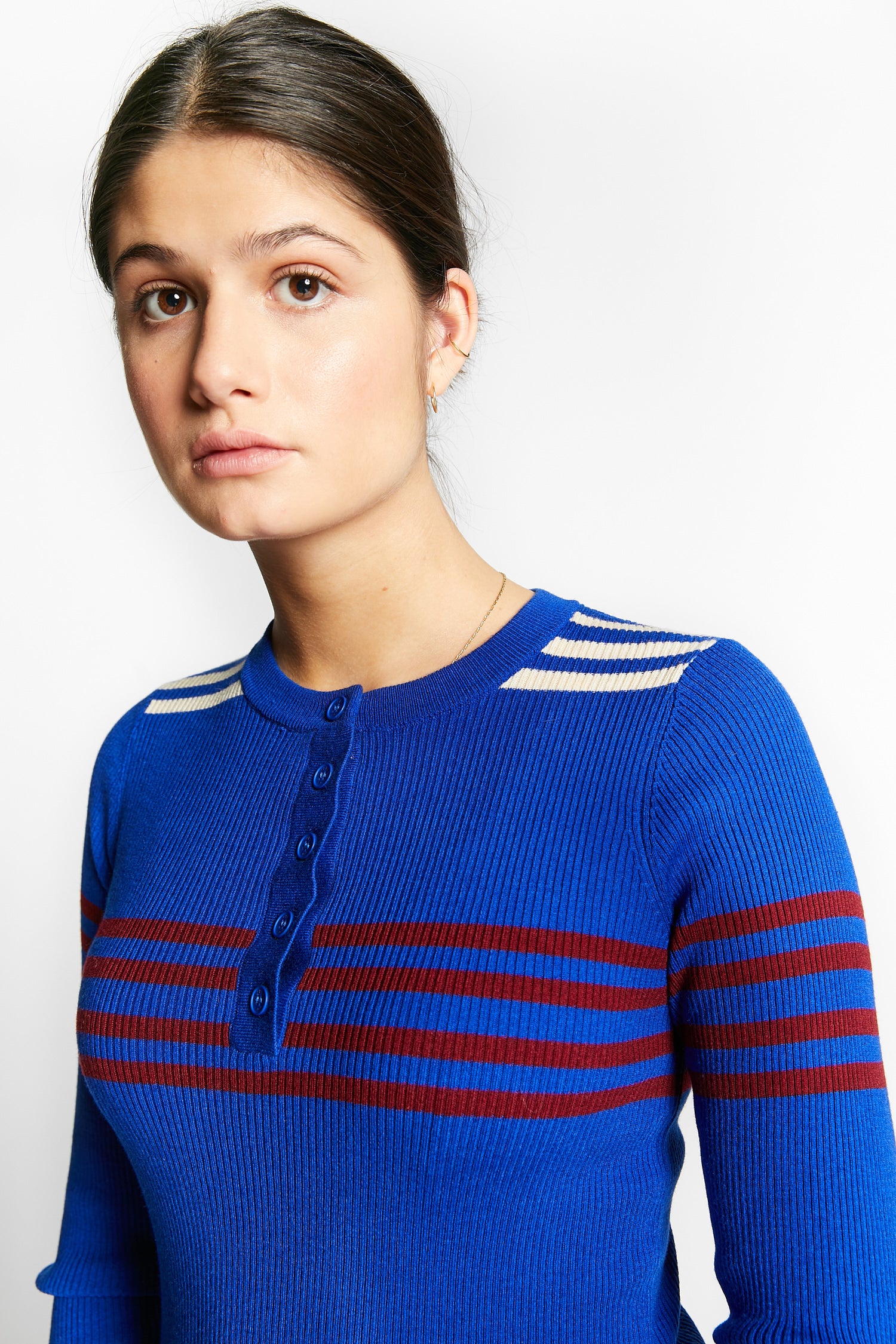 Indee - water - fitted round neck pullover - royal blue