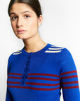 Indee - water - fitted round neck pullover - royal blue