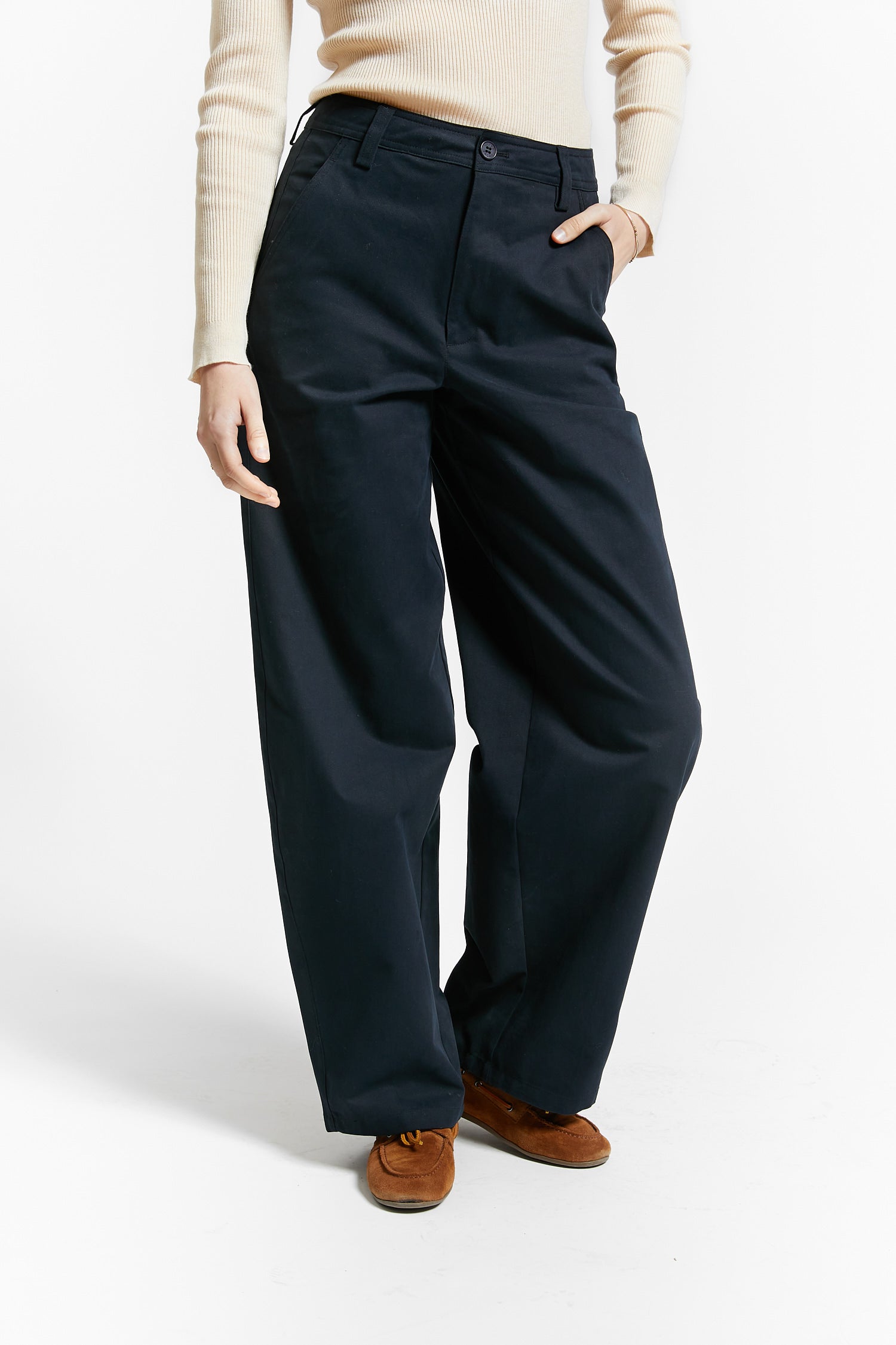 Indee - wesley - brushed cotton trousers - navy