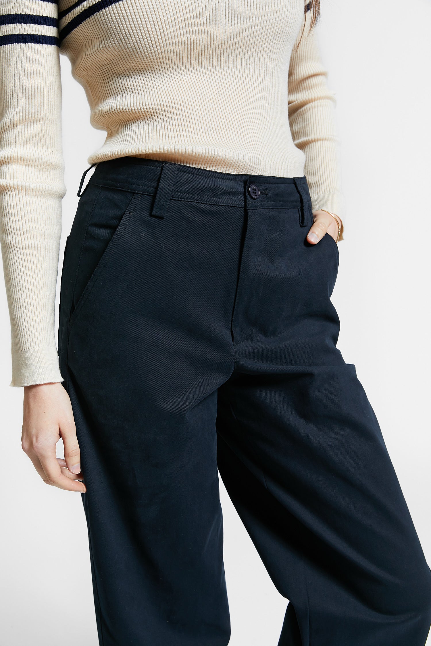 Indee - wesley - brushed cotton trousers - navy
