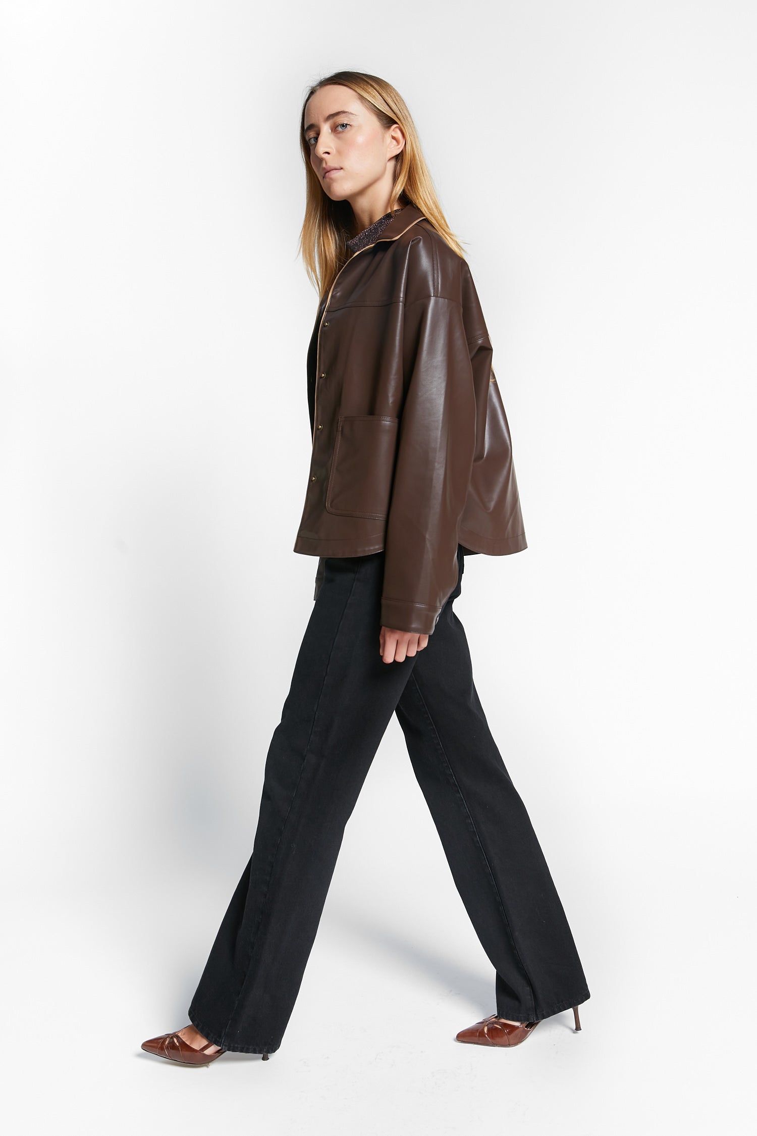 Indee - wanna - lurex top with scarf - black