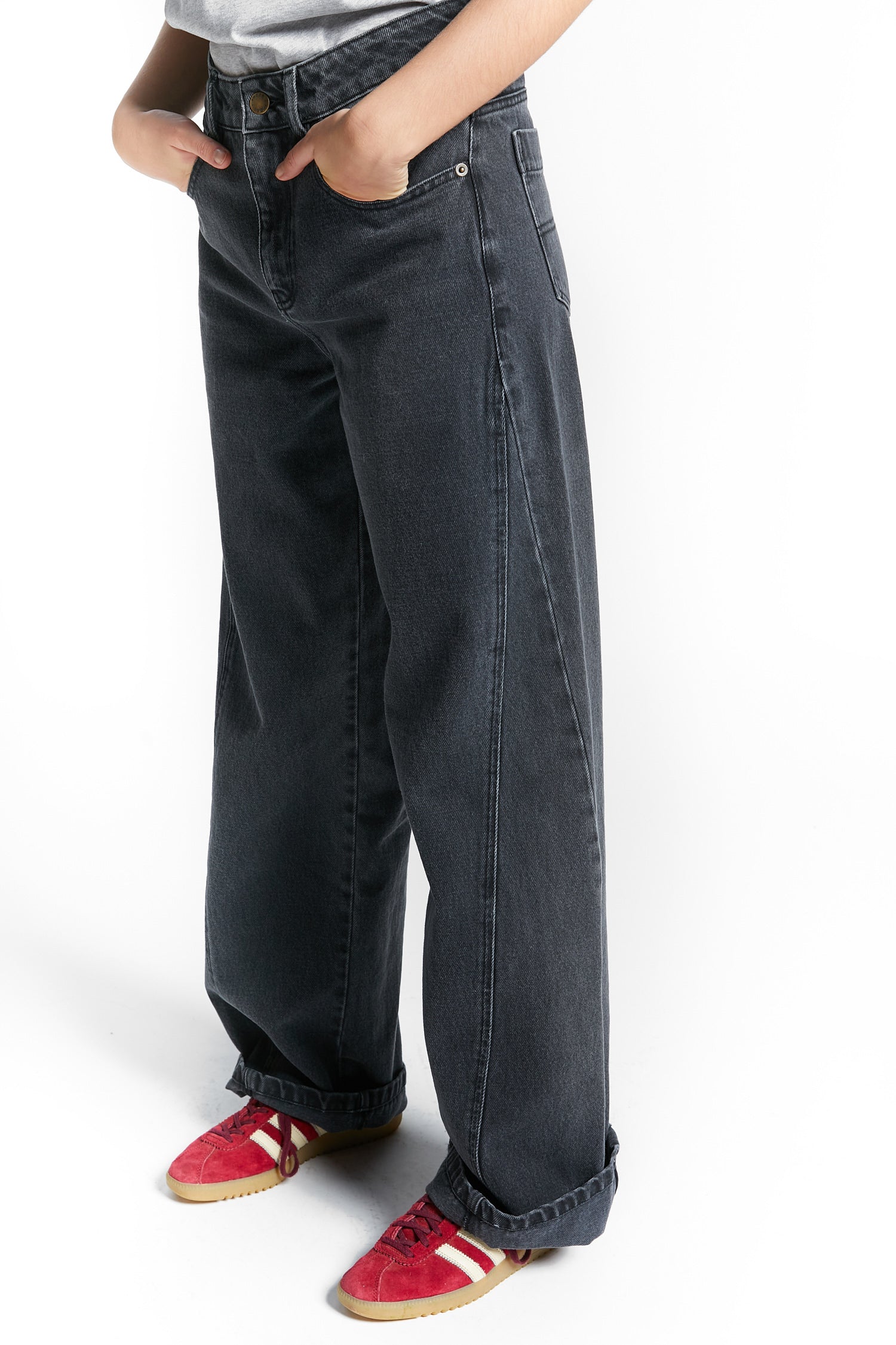 Indee - wildlife - denim baggy pants - washed black