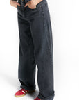 Indee - wildlife - denim baggy pants - washed black