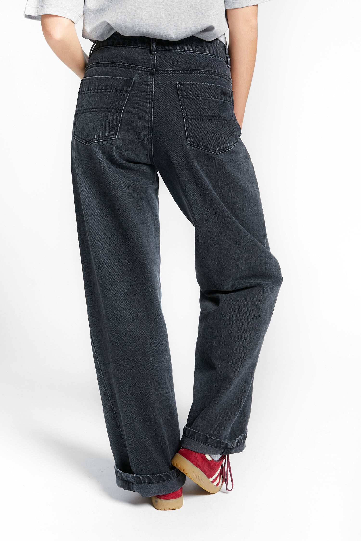 Indee - wildlife - denim baggy pants - washed black