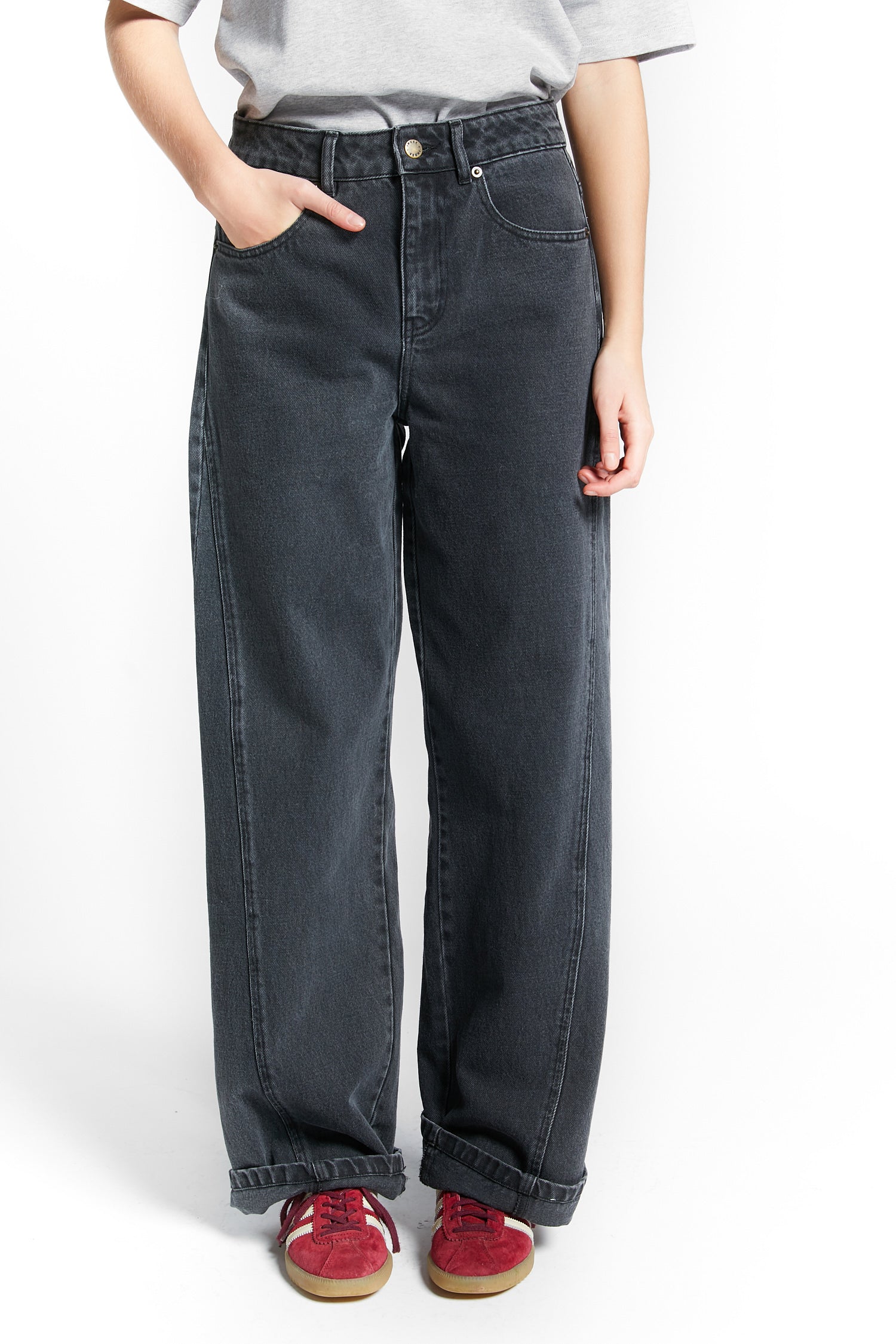Indee - wildlife - denim baggy pants - washed black