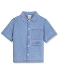 Wynken - panel denim shirt - pale bleach denim