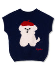 Wynken - le petit artiste wool knit vest - navy