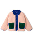 Wynken - faux fur reversible jacket - blue/rose