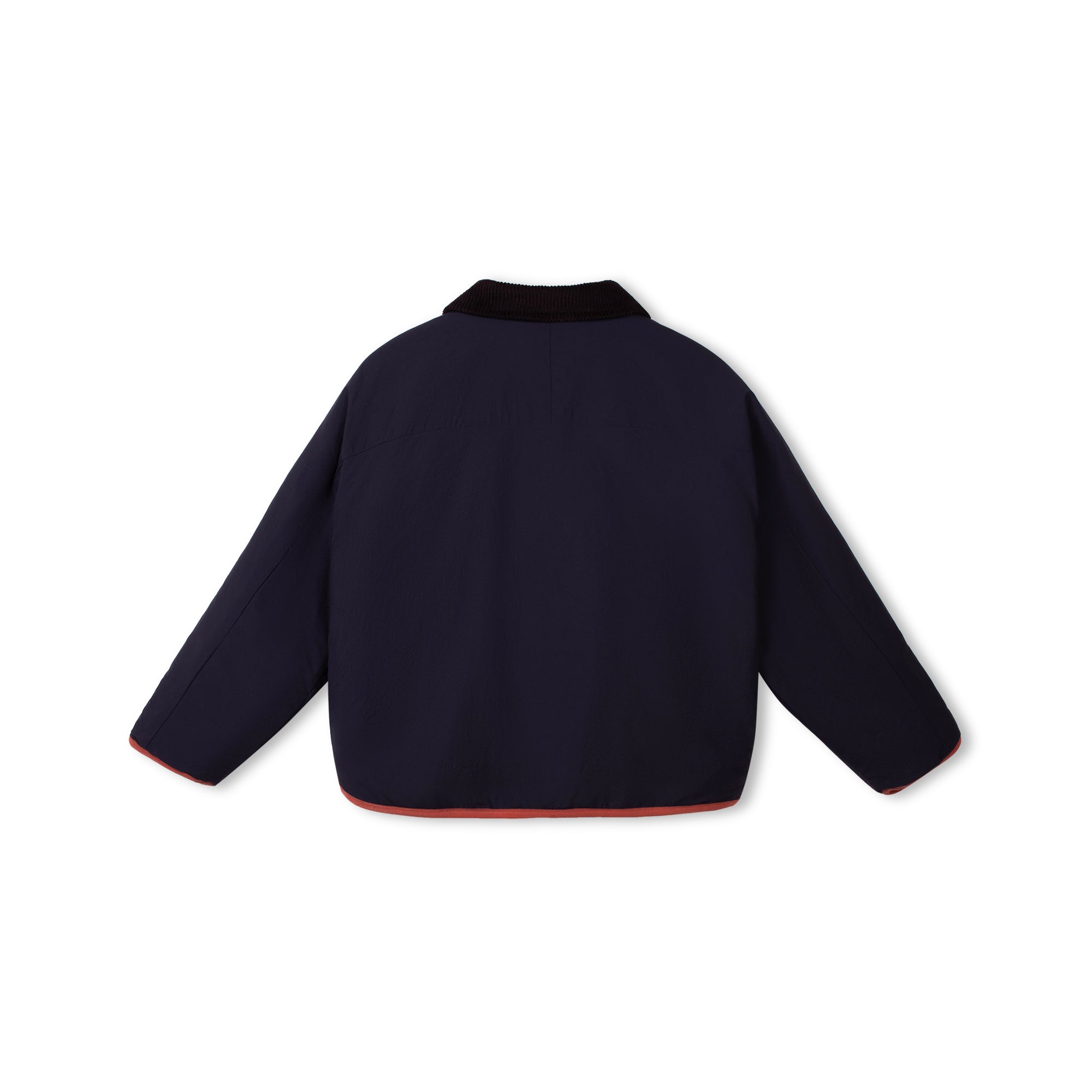 Wynken - faux fur reversible jacket - navy/rusty bear