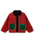 Wynken - faux fur reversible jacket - navy/rusty bear