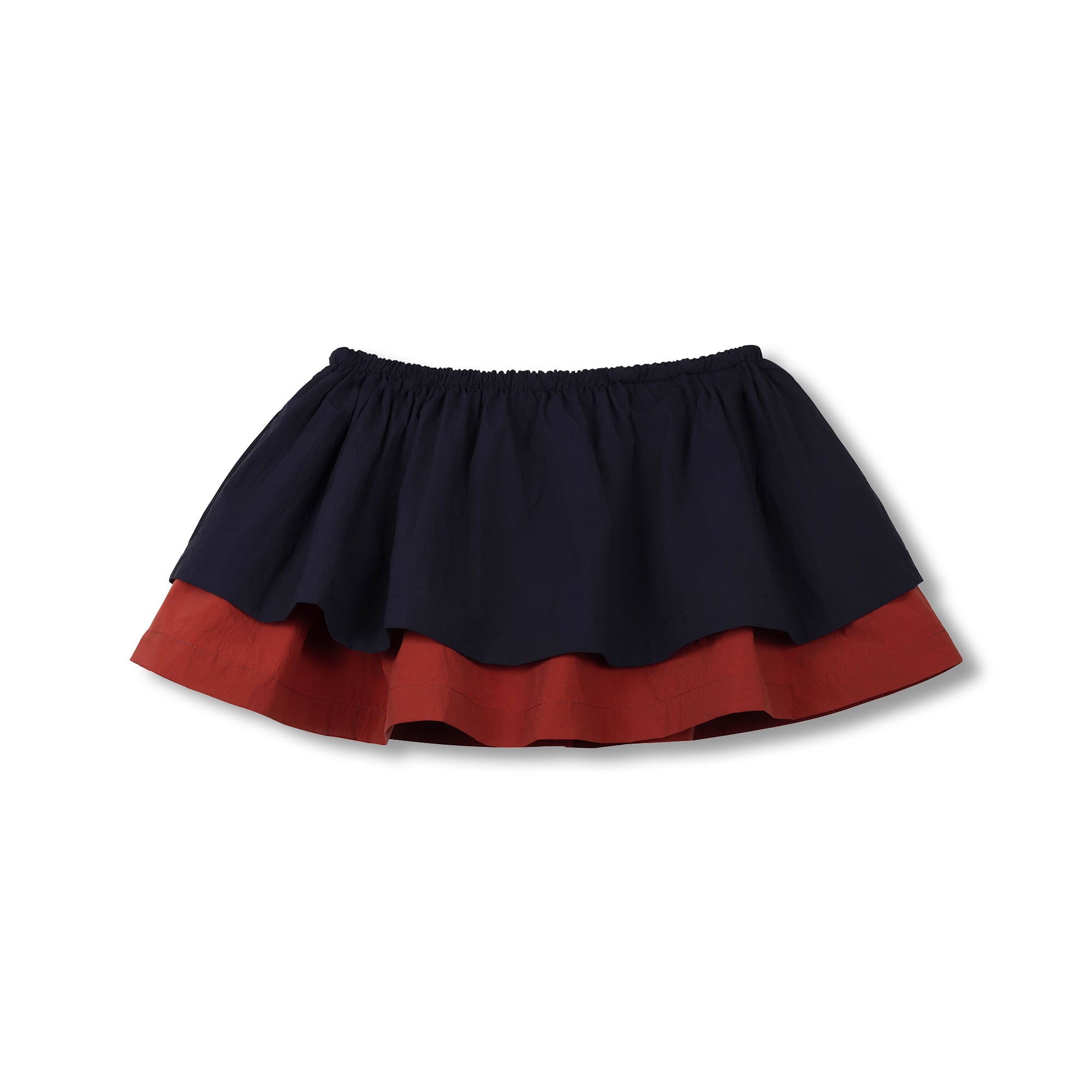 Wynken - nylon double skirt - navy/brick red