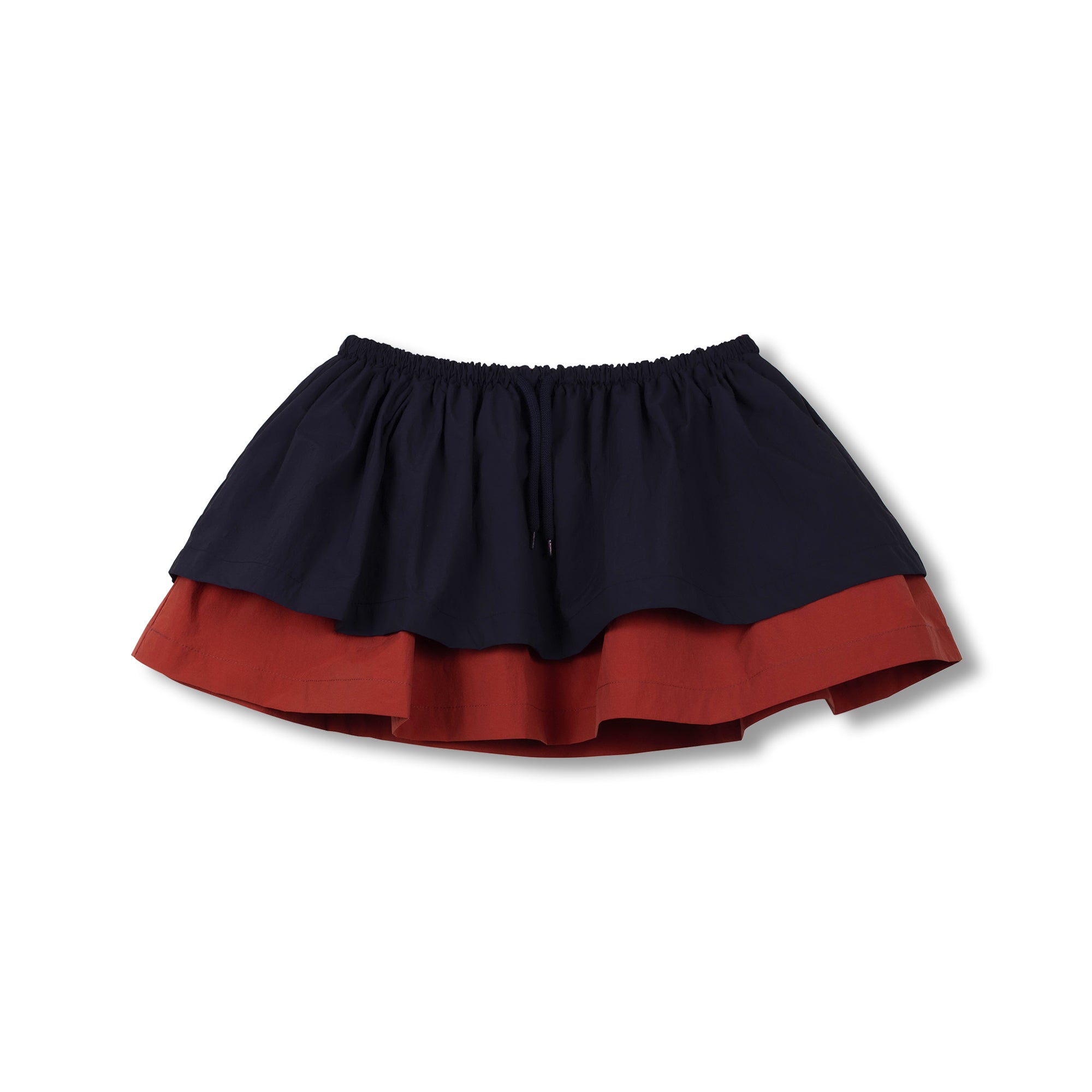 Wynken - nylon double skirt - navy/brick red