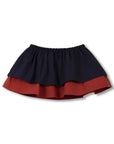 Wynken - nylon double skirt - navy/brick red