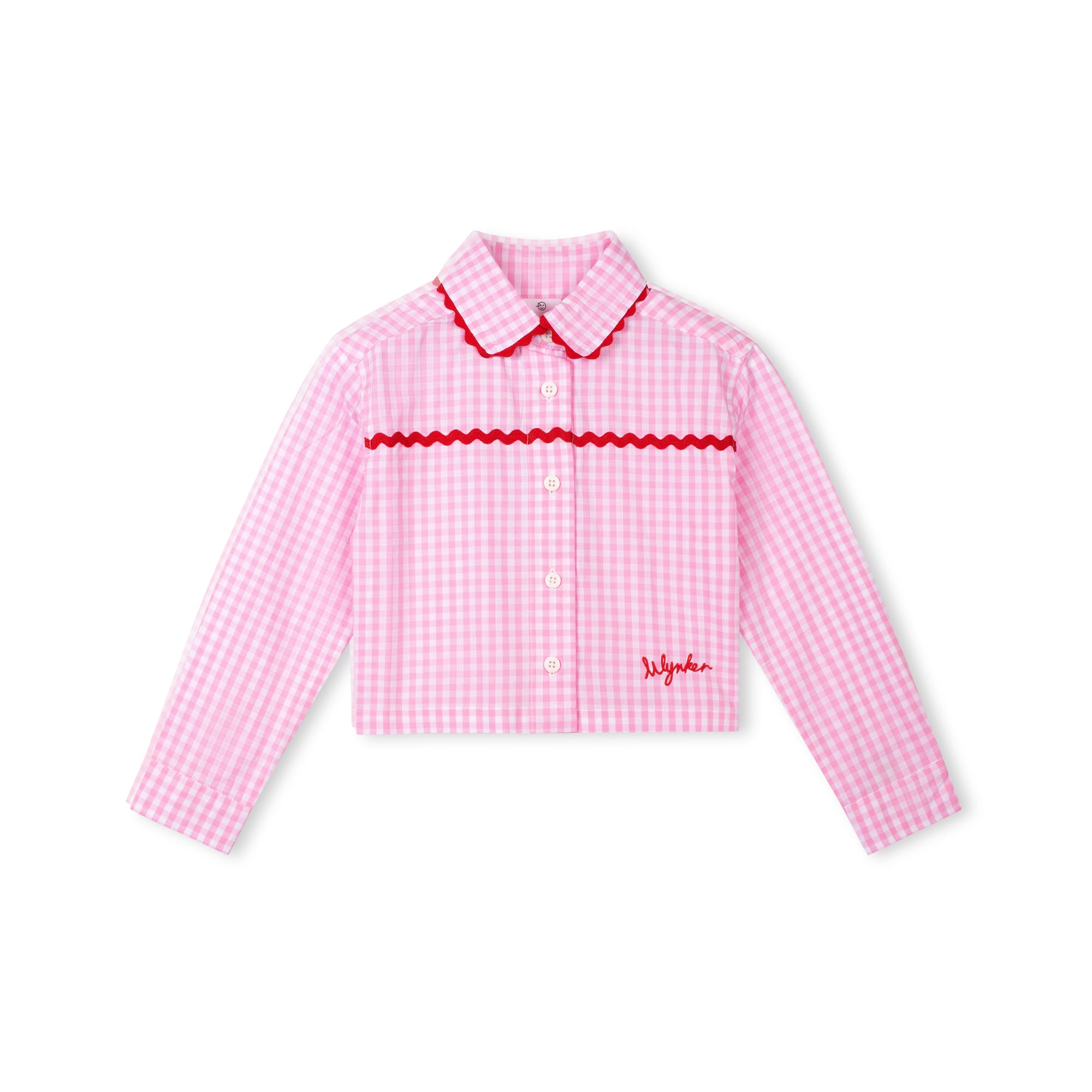 Wynken - crop gingham shirt - pink