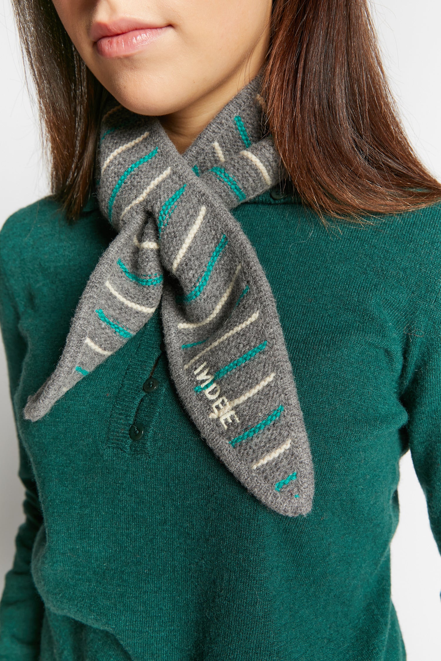 Indee - warm - stripe scarf - grey