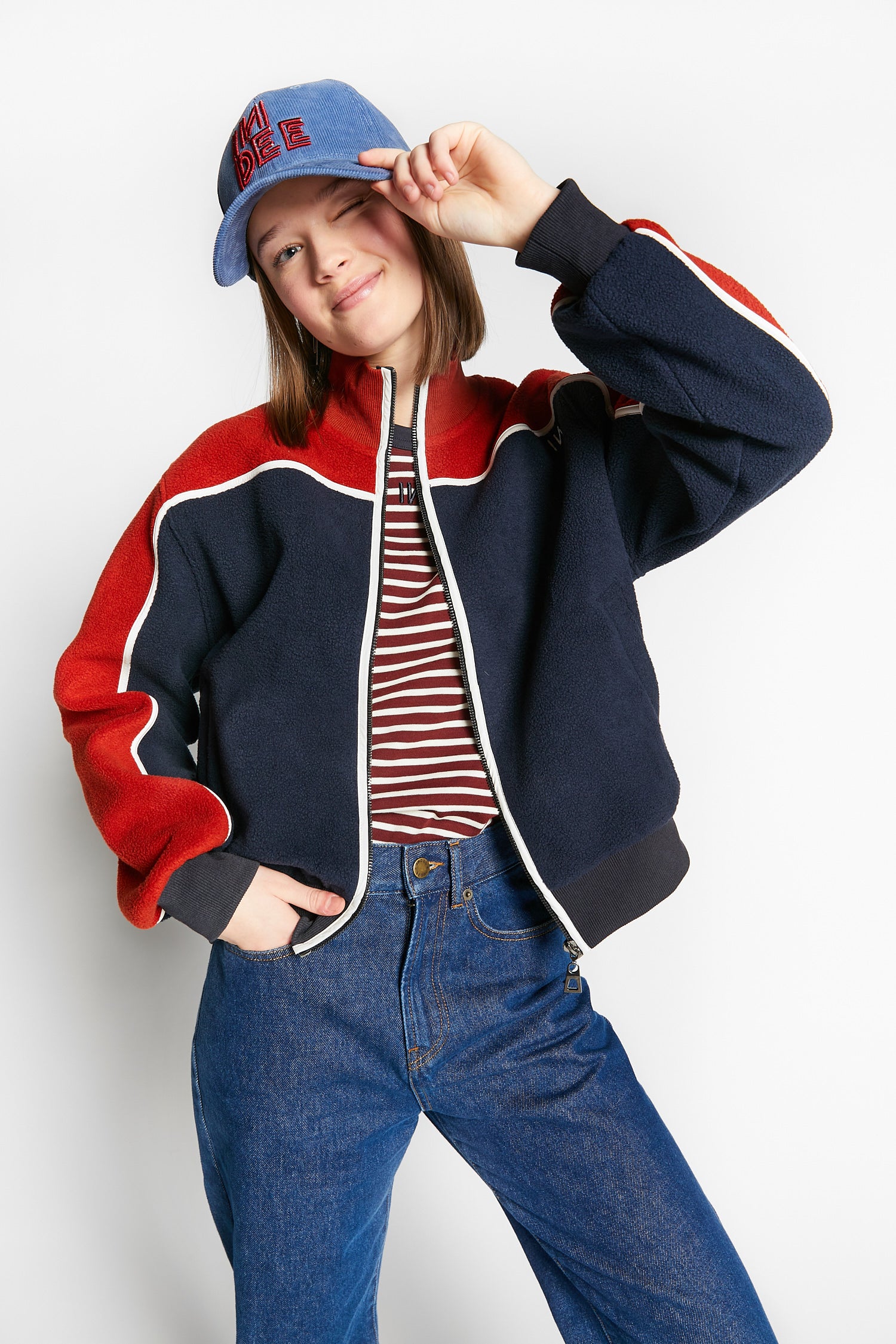 Indee - wallis - stripe round neck tee - merlot red