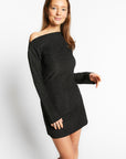 Indee - wrap - lurex short dress - black