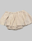 Pequeno tocon - 6086 - corduroy ruffle bloomer - ecru