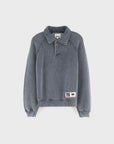 Bellerose - felder polo sweatshirt - black blue