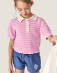 Mipounet - clemence knit polo - lilac