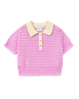 Mipounet - clemence knit polo - lilac