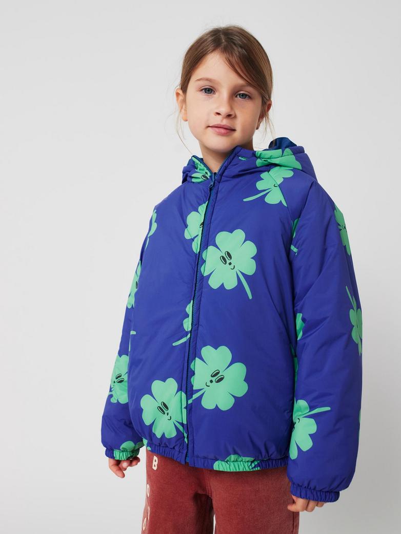 Bobo Choses - kids - lucky clover allover reversible anorak - purple