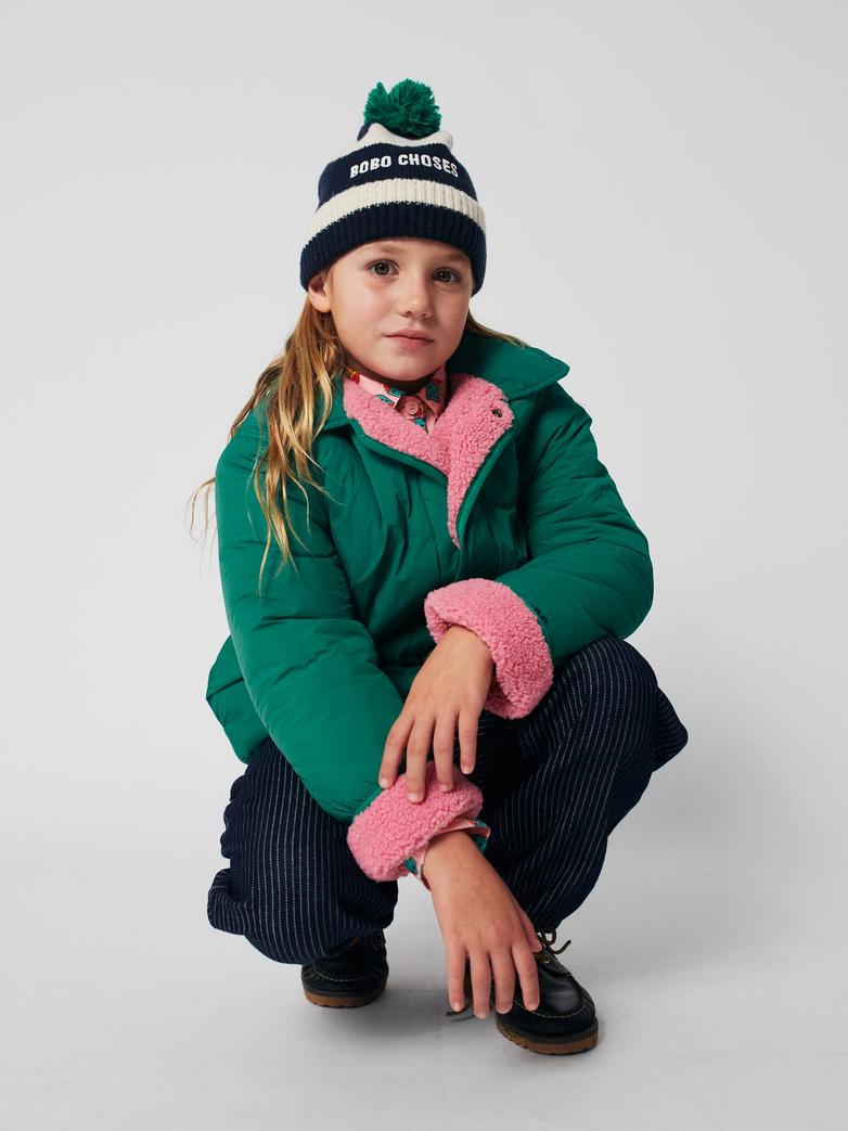 Bobo Choses - kids - clover reversible sheepskin jacket - green