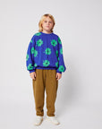 Bobo Choses - kids - lucky clover allover sweatshirt - blue