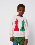 Bobo Choses - kids - checkmate sweatshirt - offwhite