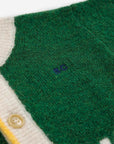 Bobo Choses - baby - kaleidoscope jacquard cardigan - green