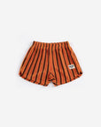 Bobo Choses - kids - Striped terry cloth shorts - brick