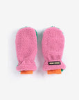 Bobo Choses - kids - color block sheepskin mittens - pink/green