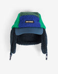 Bobo Choses - kids - color block sheepskin chapka - green/blue