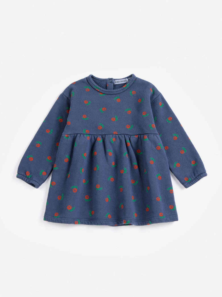 Bobo Choses - baby - stamp bloom allover fleece dress