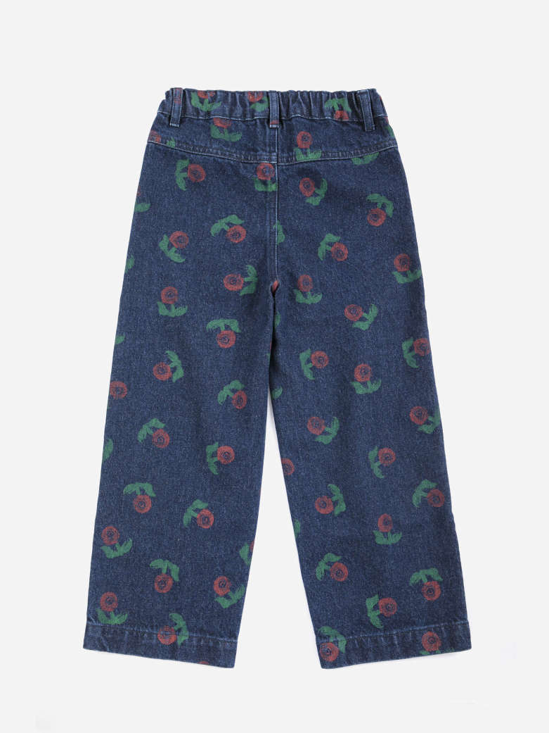 Bobo Choses - kids - stamp bloom allover denim pants
