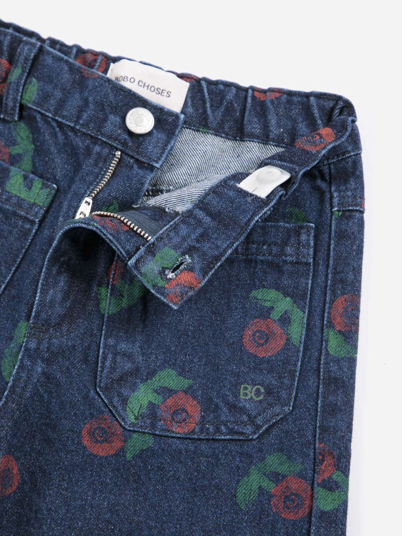 Bobo Choses - kids - stamp bloom allover denim pants