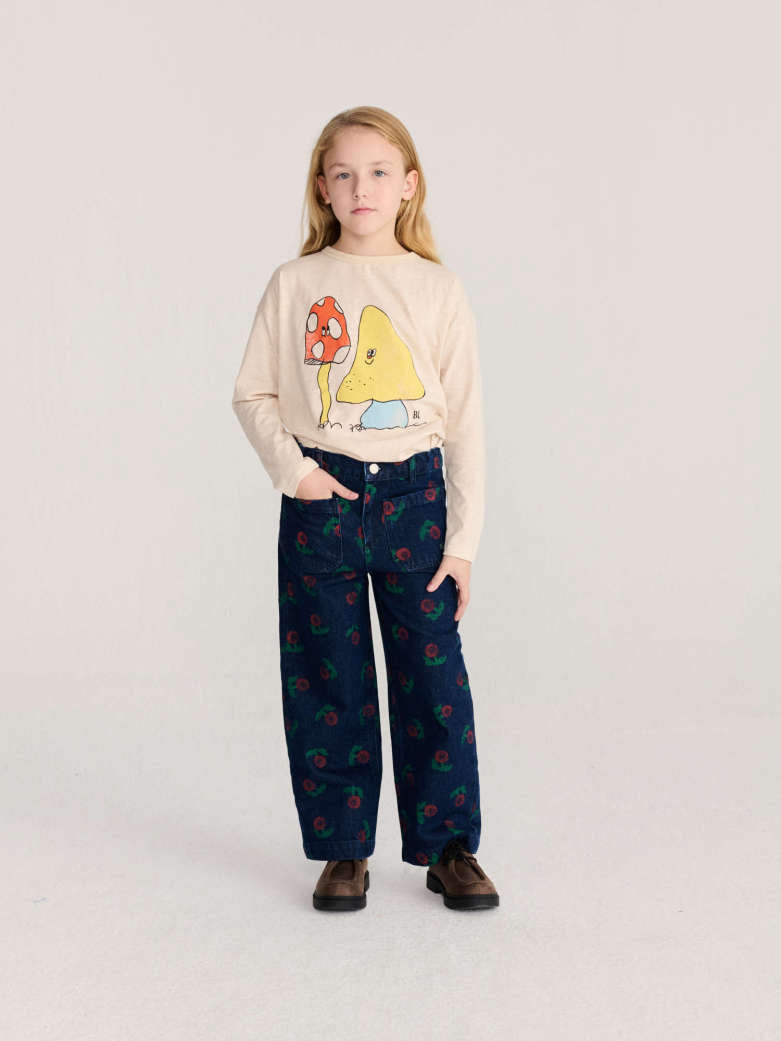 Bobo Choses - kids - stamp bloom allover denim pants