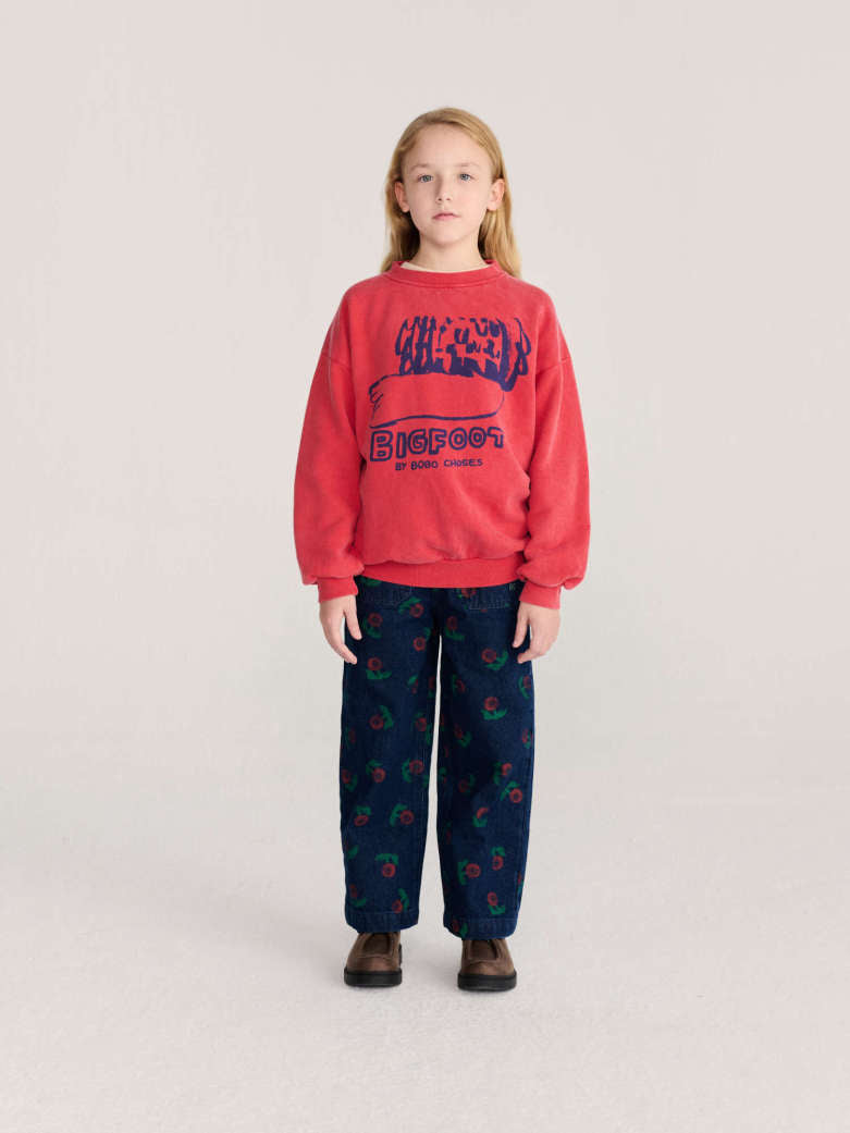 Bobo Choses - kids - stamp bloom allover denim pants