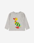 Bobo Choses - baby - striped duck t-shirt - grey