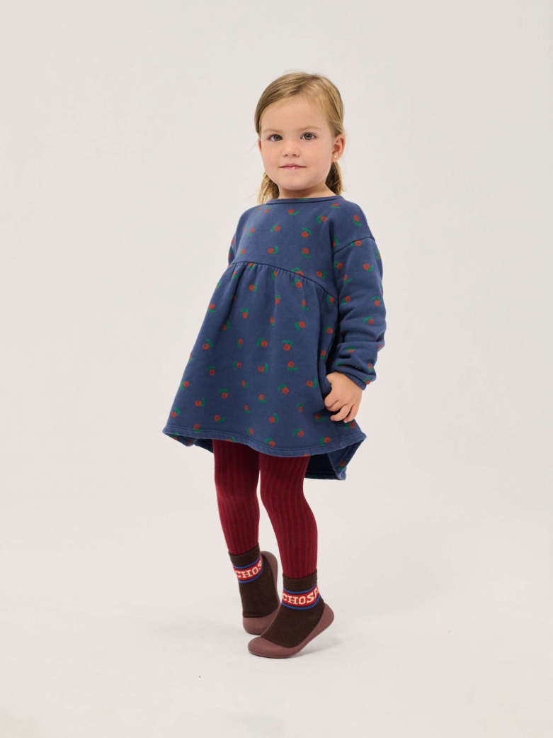 Bobo Choses - baby - stamp bloom allover fleece dress