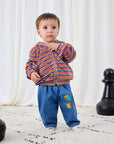 Bobo Choses - baby - have fun striped zip hoodie - multicolor