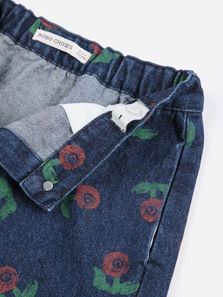 Bobo Choses - kids - Stamp Bloom all over denim skirt